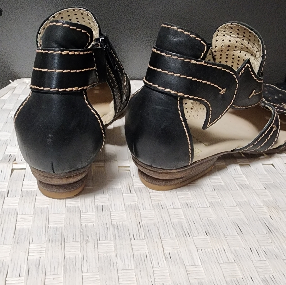 Rovers women's heels cutout side zip‎ 37 Leather Black - Picture 5 of 11